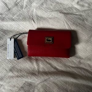 Brand New Red Dooney and Bourke trifold wallet. NWT
